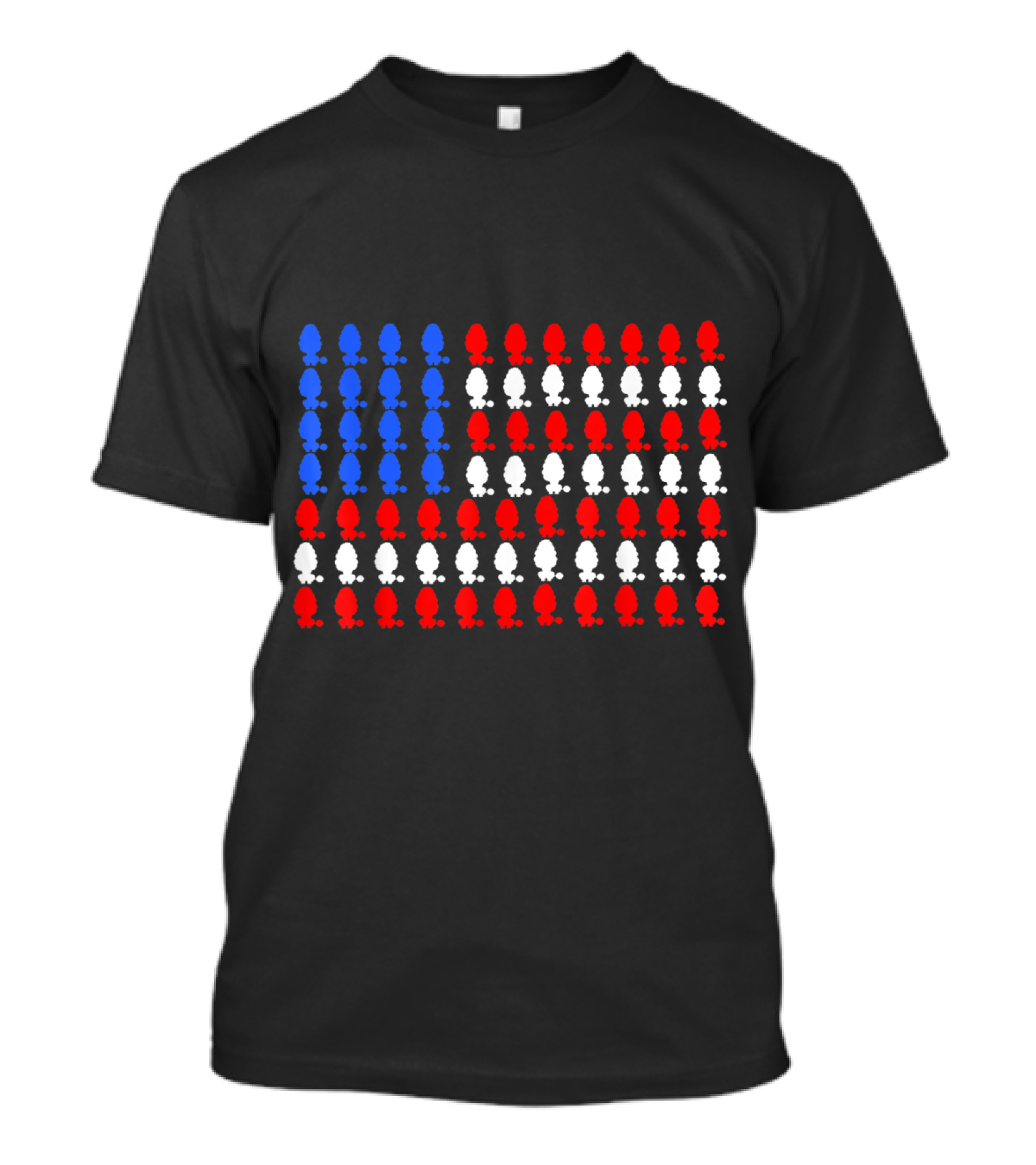 Poodle USA American Flag Design 4th Of July Red White Blue T-Shirt