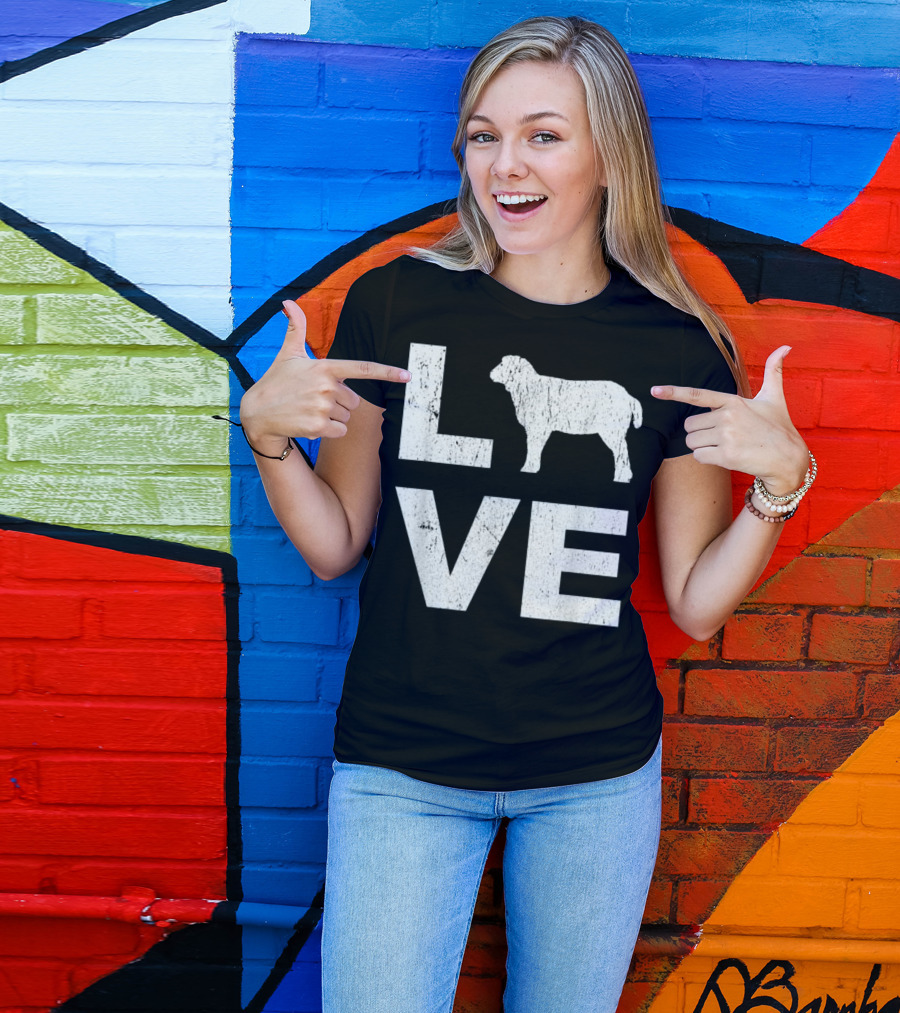 LOVE Sheep Animal Lovers Distressed FFA Style Graph Vintage Text T-Shirt