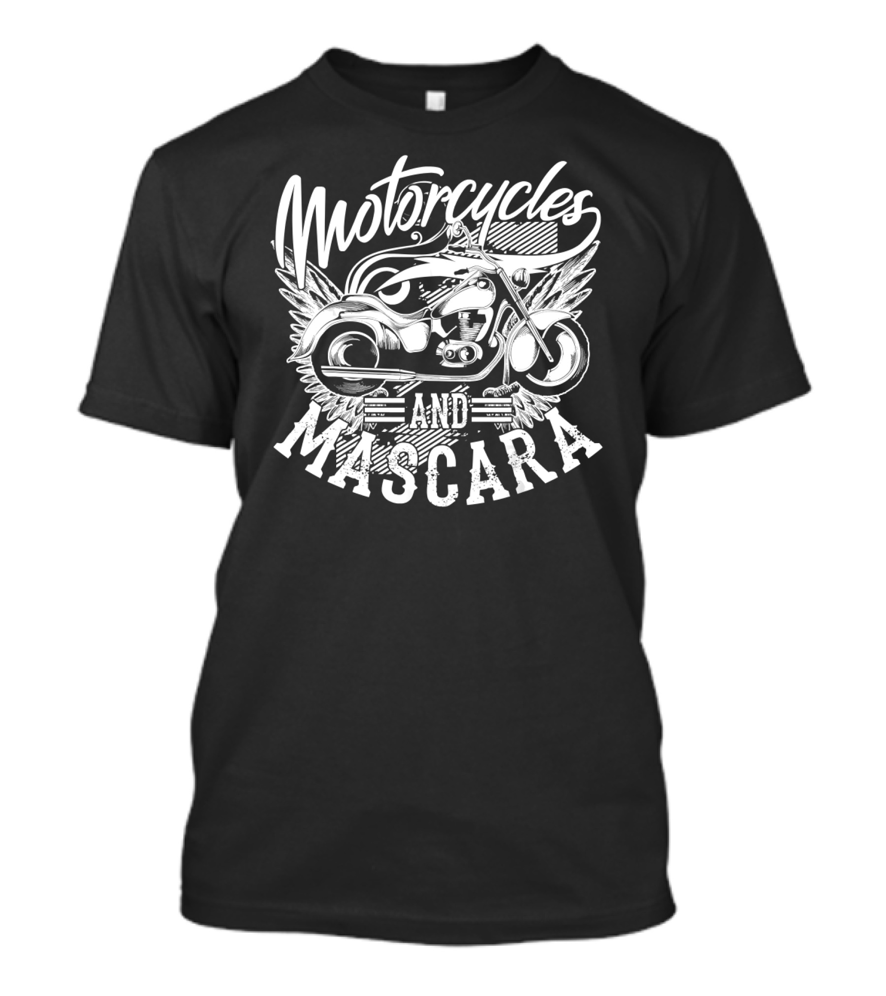 Motorcycles And Mascara Vintage Motorcycle Graphic With Wings T-Shirt