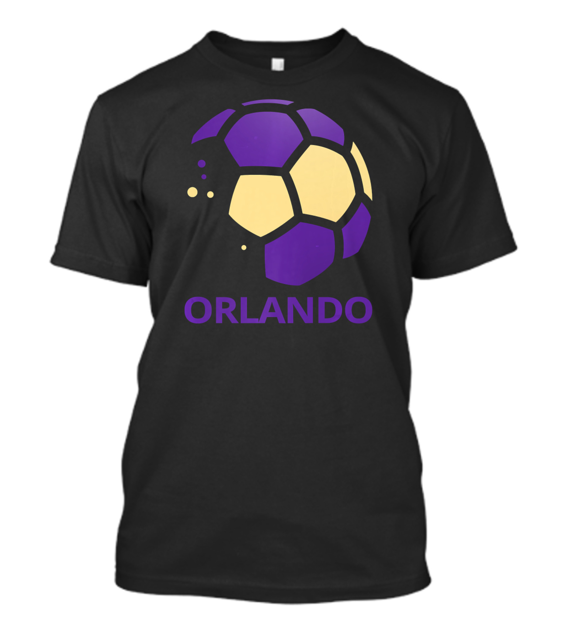 Orlando Soccer Fan Pride Top With Purple And Yellow Soccer Ball T-Shirt
