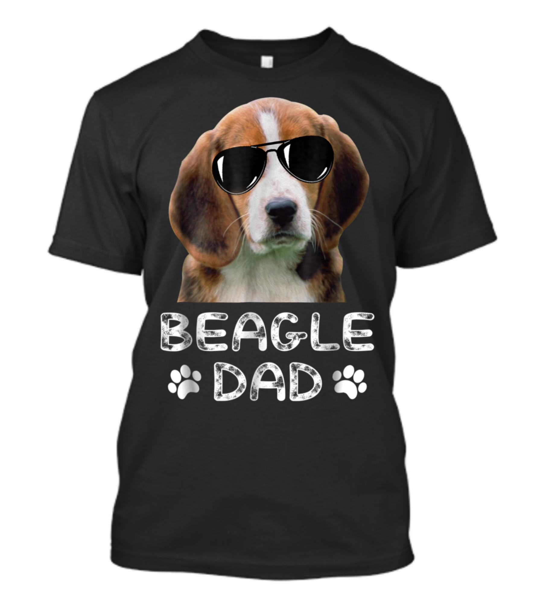 Beagle Dad With Sunglasses And Paw Prints Best Dad Ever T-Shirt