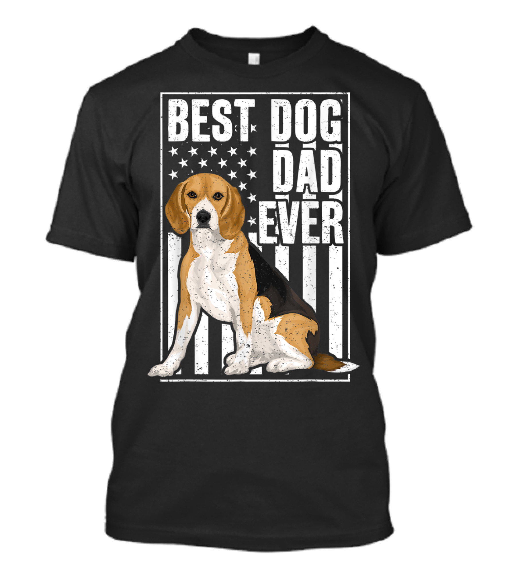 Best Beagle Dog Dad Ever American Flag T-Shirt