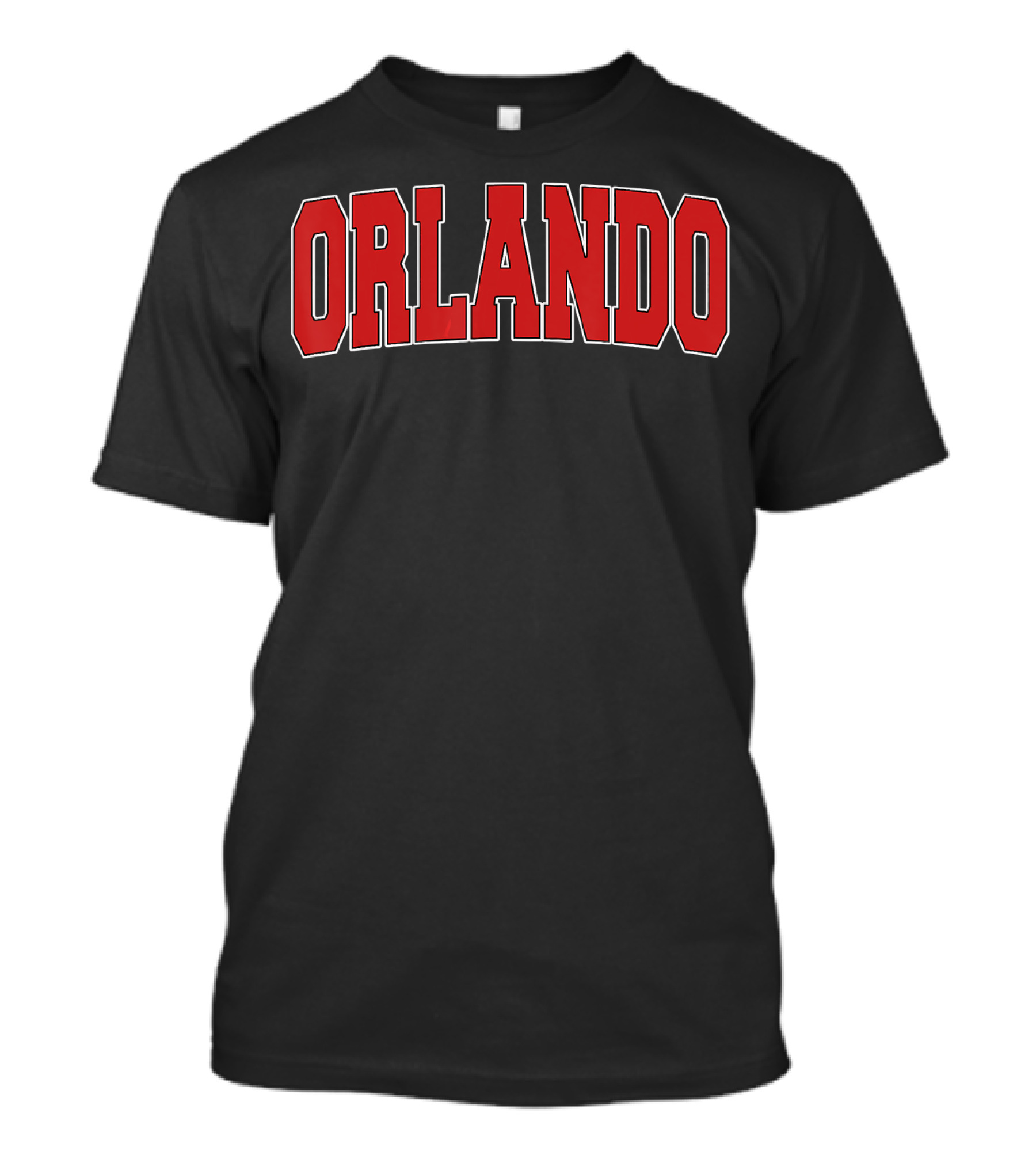 Orlando Florida Varsity Style Bold Red Text USA T-Shirt