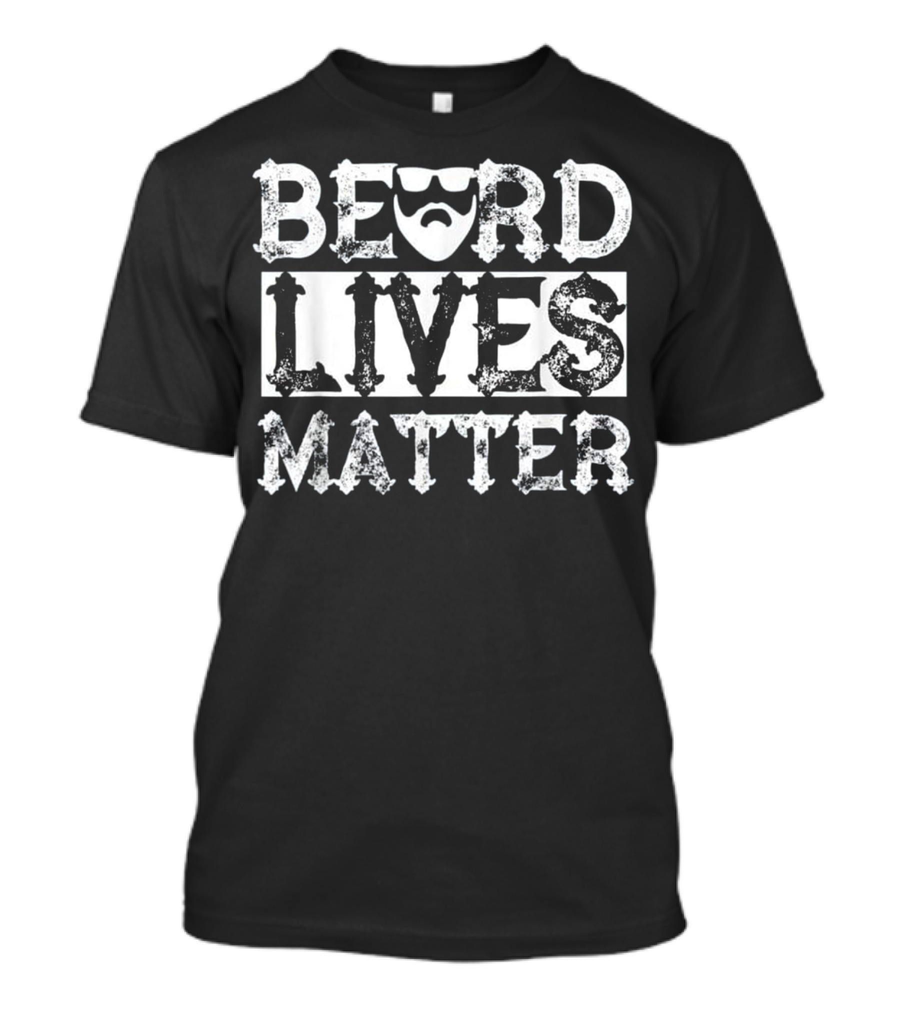 Beard Lives Matter Shirt Grunge Style Typography With Beard And Sunglasses T-Shirt
