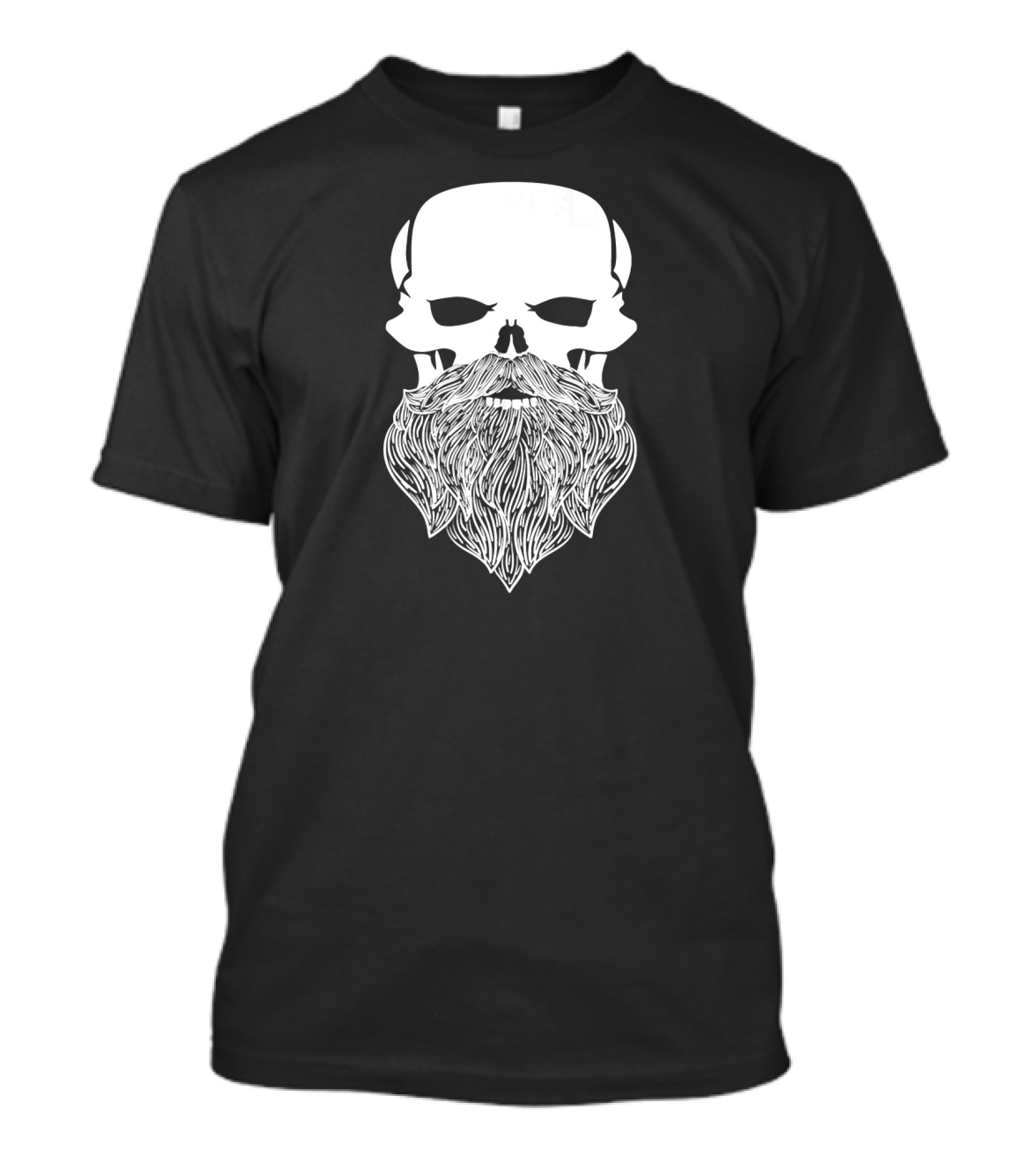 Bearded Skull Jolly Roger Biker Emblem T-Shirt