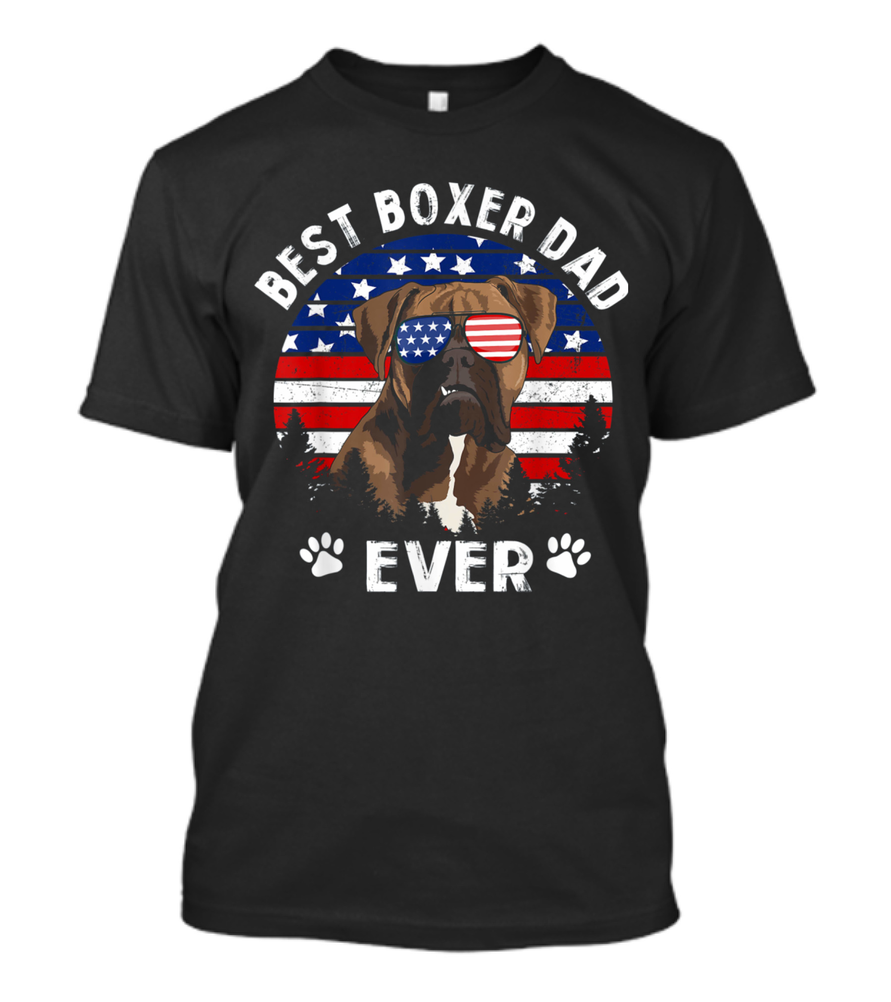 Best Boxer Dad Ever Patriotic US Flag T-Shirt