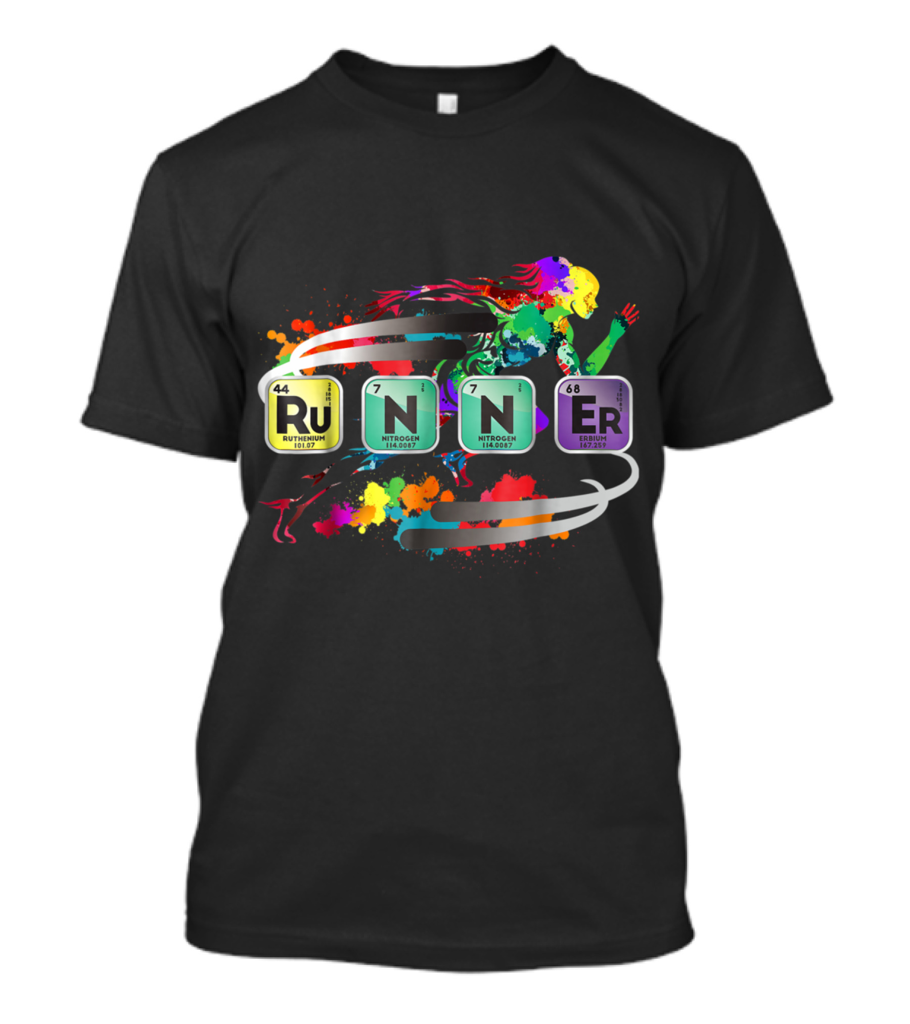 Runner Periodic Table Elements Ruthenium Nitrogen Erbium Chemistry T-Shirt