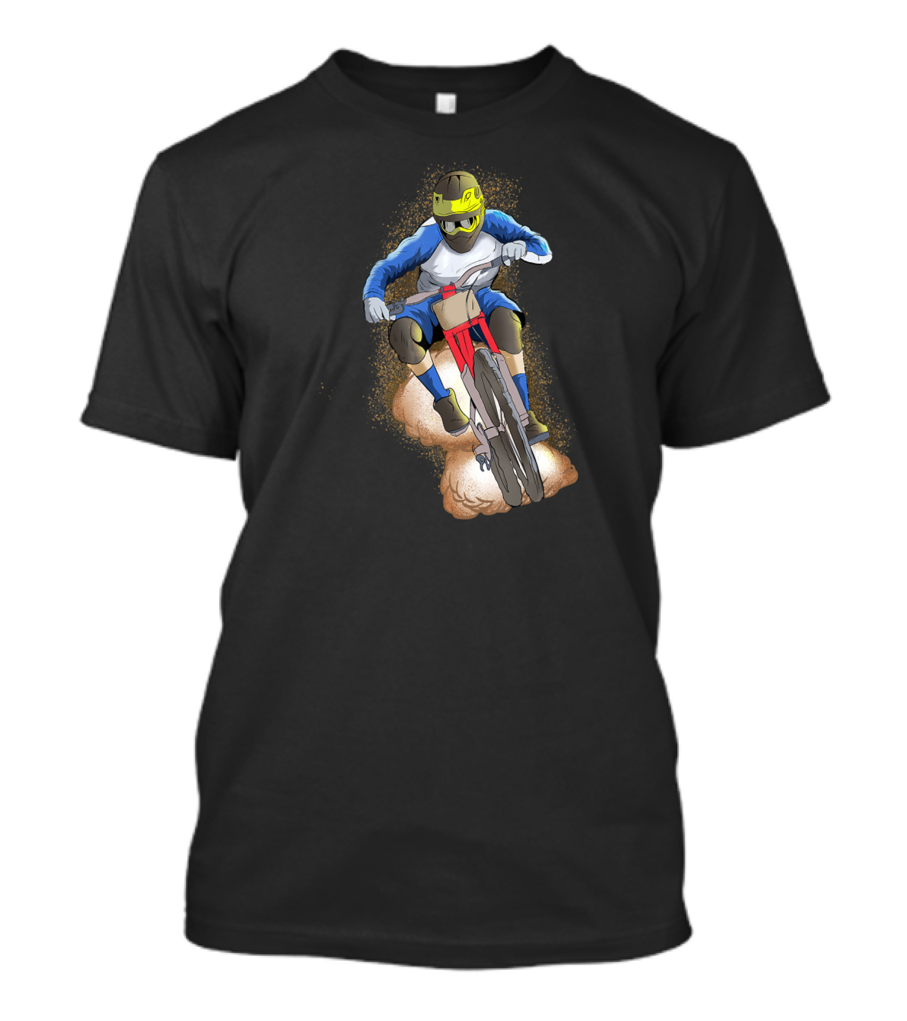 Downhill Mountain Bike Biker Cycle Adventure Splash Dust Trail T-Shirt