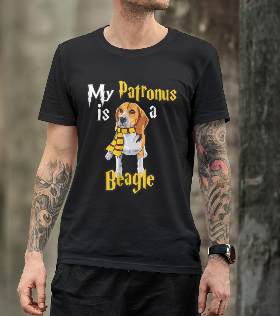 My Patronus Is A Beagle With Wizardry Theme And Magic Dog Scarf T-Shirt