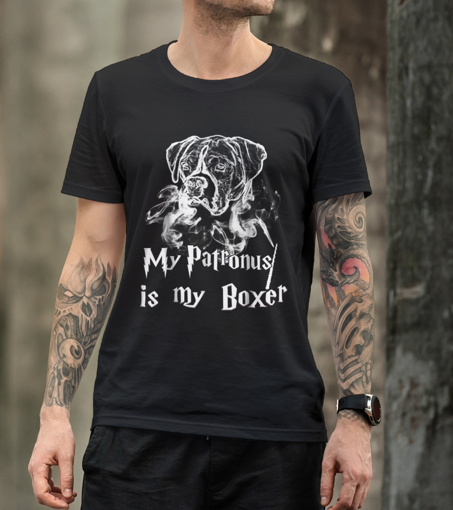 My Patronus Is My Boxer Dog With Magical Smoke Elements T-Shirt