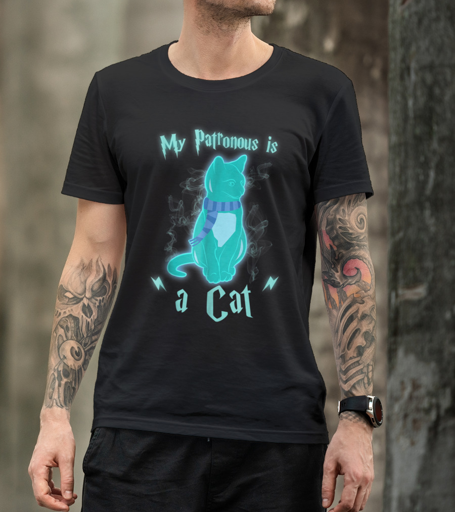 My Patronus Is A Cat Funny Kitten Wizardry Humor T-Shirt