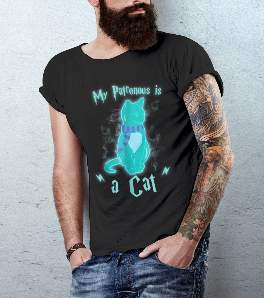 My Patronus Is A Cat Funny Kitten Wizardry Humor T-Shirt