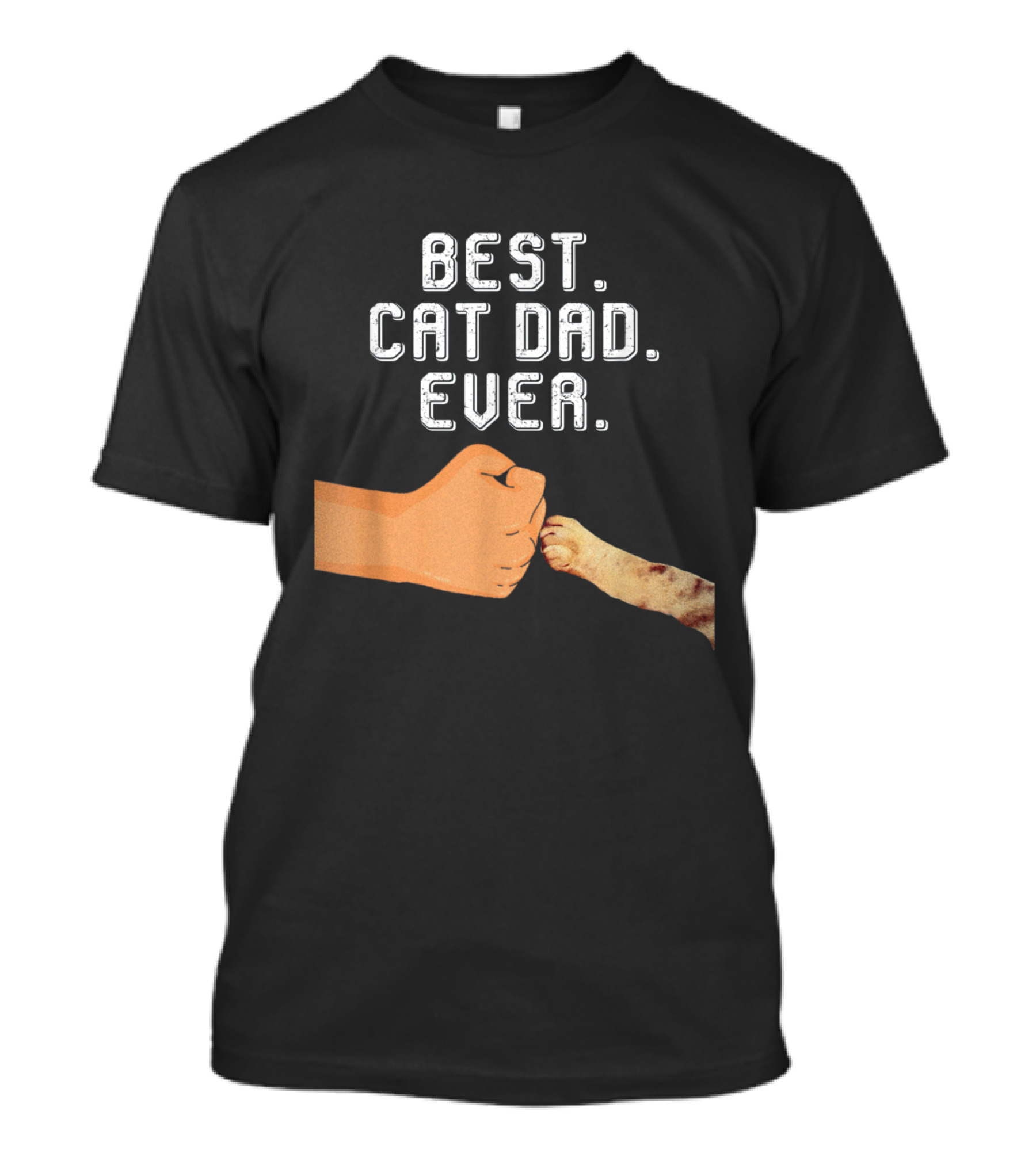 Best Cat Dad Ever Fist Bump With Cat Paw T-Shirt