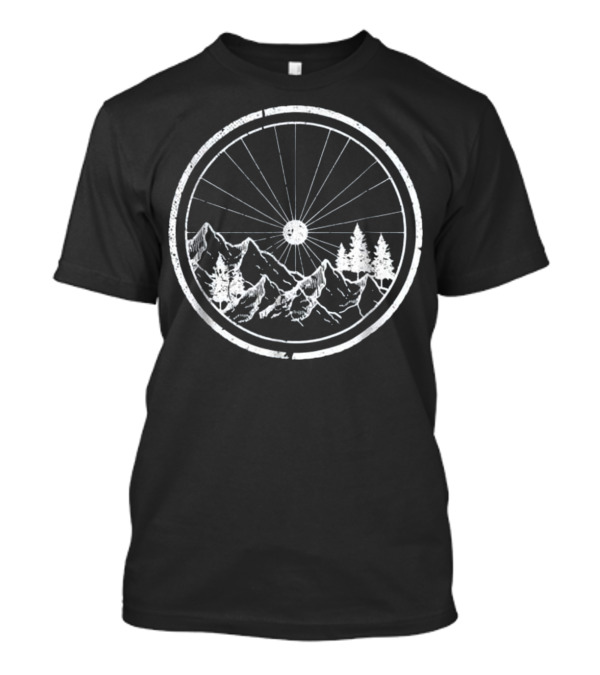 Mountain Bike MTB Cycling Bicycle Adventure Wheel Mountain Landscape T-Shirt