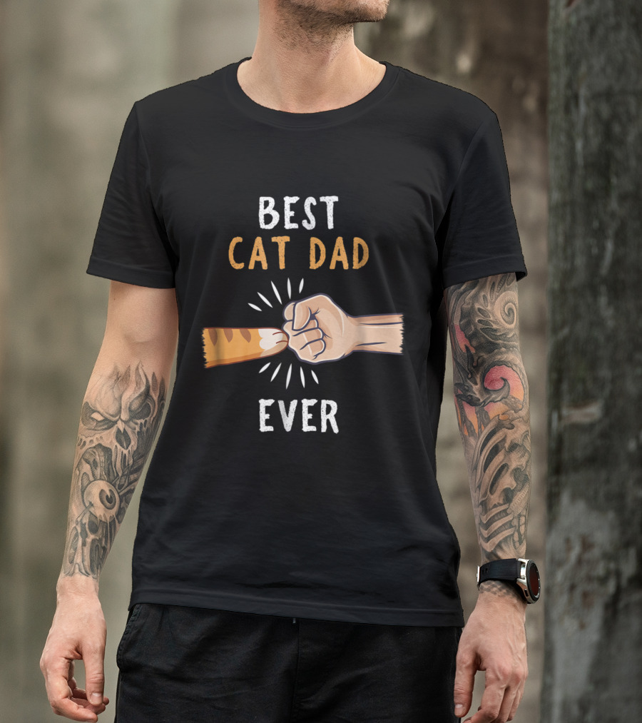 Best Cat Dad Ever Fist Bump Paw T-Shirt