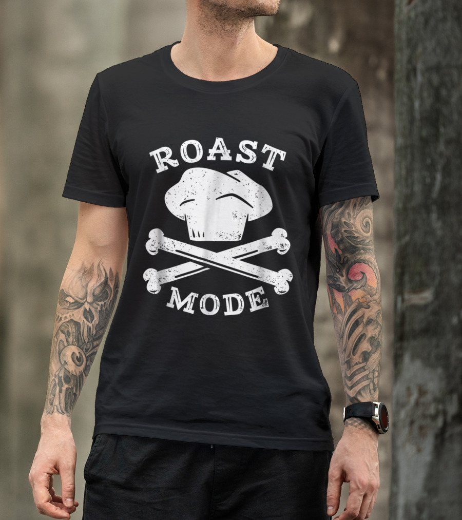 Roast Mode Chefs Hat Crossbones Thanksgiving T-Shirt