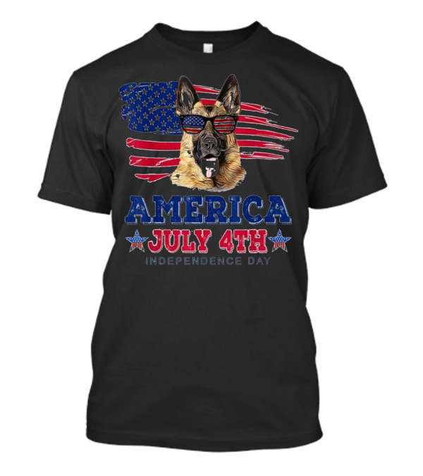 America July 4th German Shepherd Independence Day T-Shirt