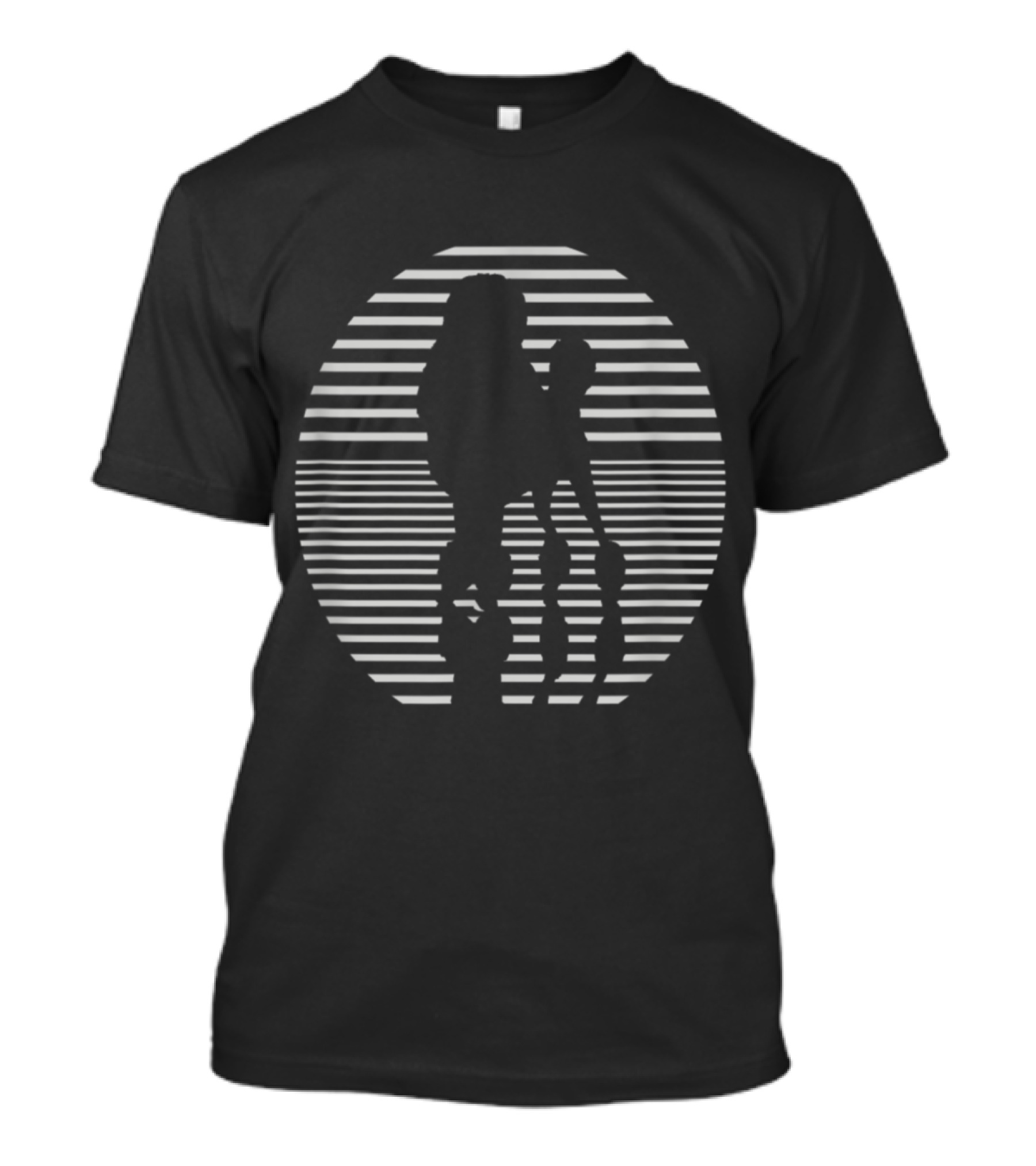 Poodle Dog Lover Striped Silhouette Design For Dog Enthusiasts T-Shirt