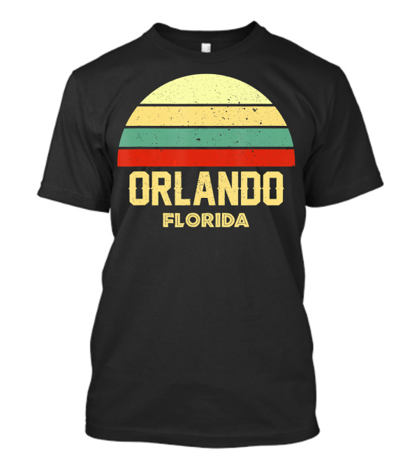 Orlando Florida Retro Vintage Sunset Stripes T-Shirt