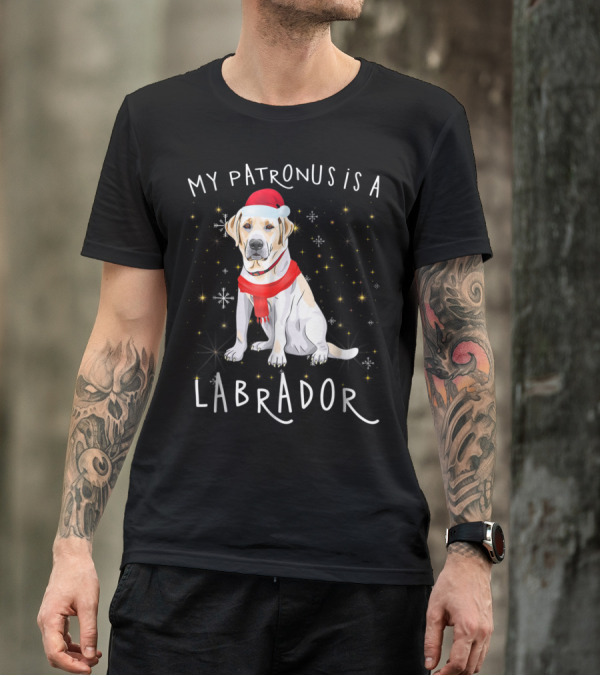 My Patronus Is A Labrador With Santa Hat And Scarf T-Shirt