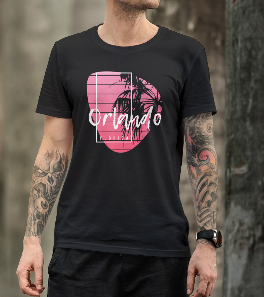 Orlando Florida Sunset Palm Trees Vacation T-Shirt
