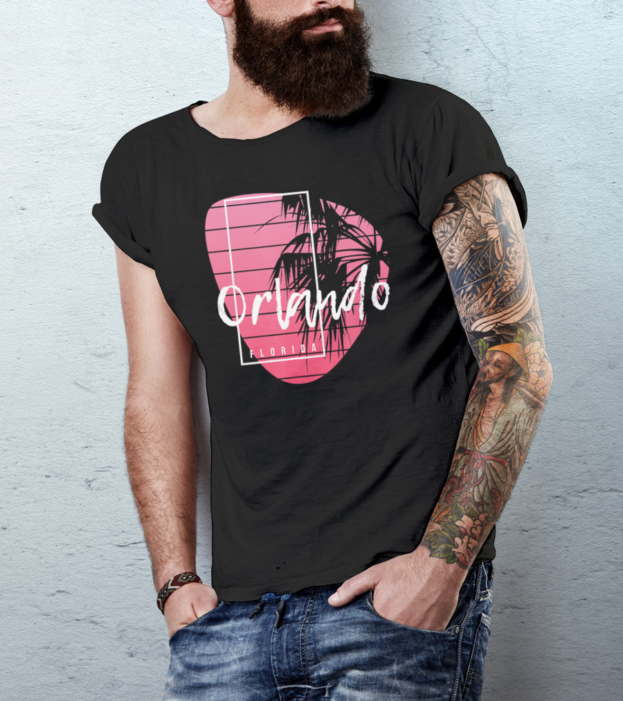 Orlando Florida Sunset Palm Trees Vacation T-Shirt