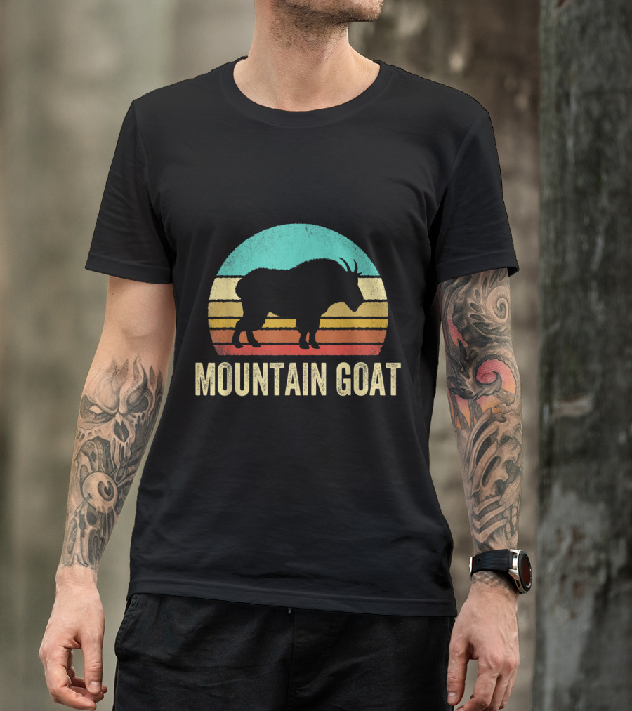 Vintage Mountain Goat Retro Sunset T-Shirt