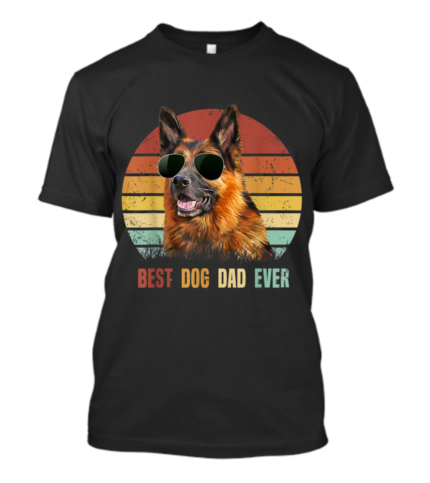 Best Dog Dad Ever Mens German Shepherd Sunglasses T-Shirt