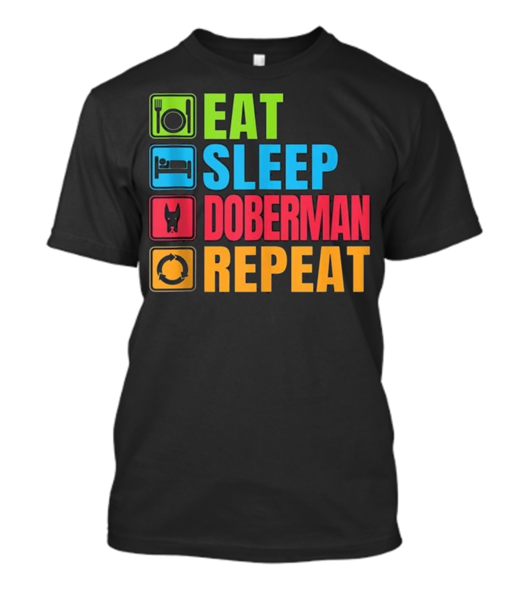 Eat Sleep Doberman Repeat Funny Dog Lover Sleeveless T-Shirt