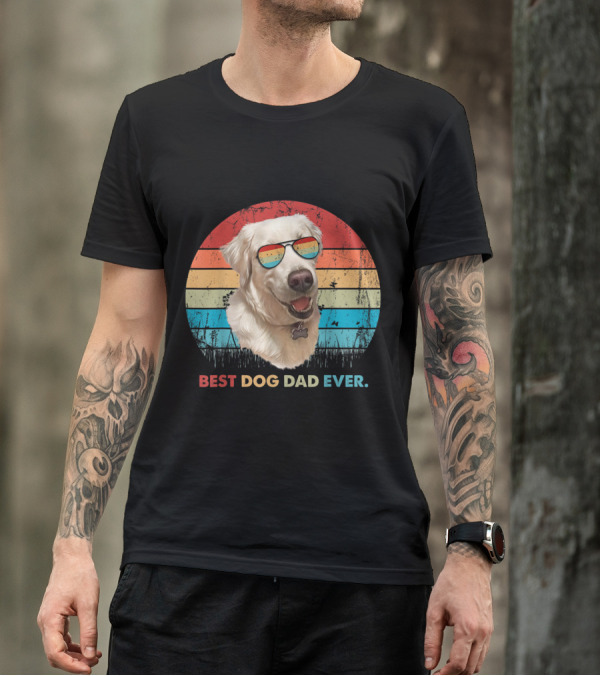 Best Dog Dad Ever Labrador Retro Sunglasses T-Shirt
