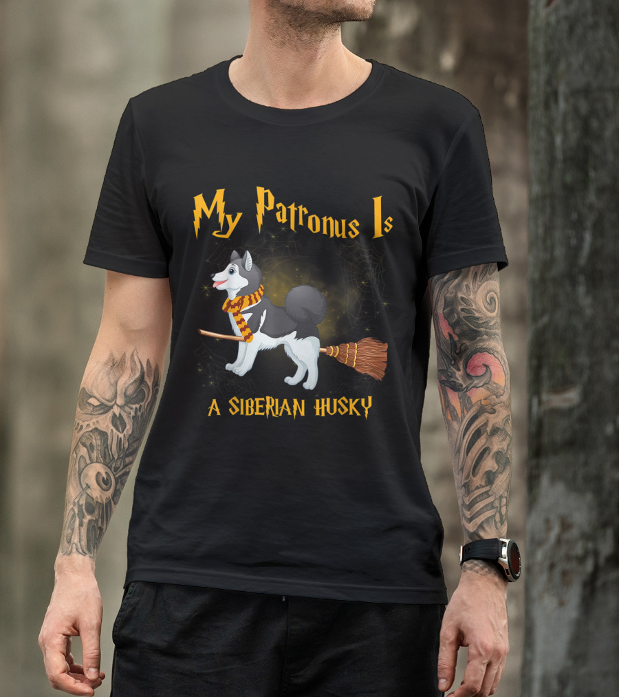 My Patronus Is A Siberian Husky Broomstick Wizardry T-Shirt