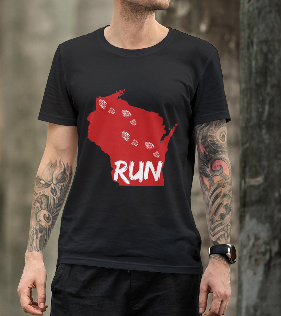 RUN Wisconsin Footprints T-Shirt