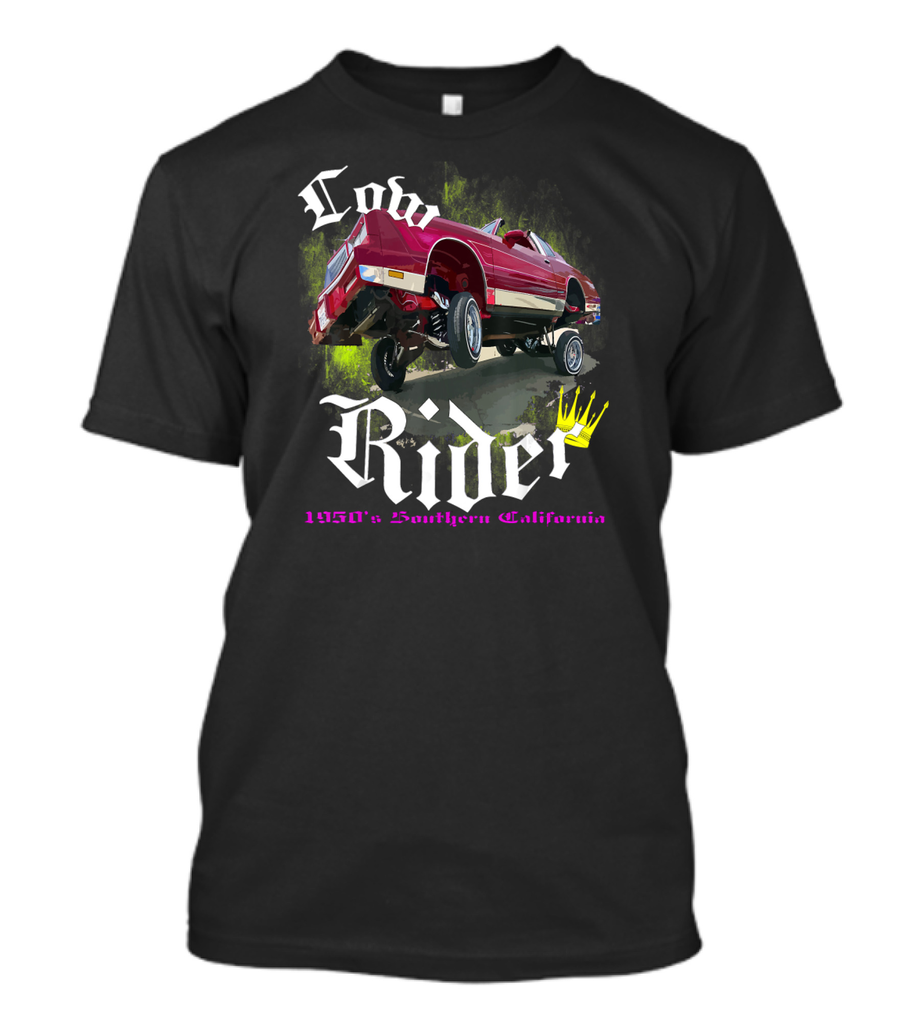 Low Rider 1950's Southern California Classic Car With Crown T-Shirt