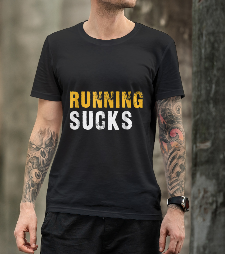 Running Sucks Funny Running Sucks Bold Yellow T-Shirt