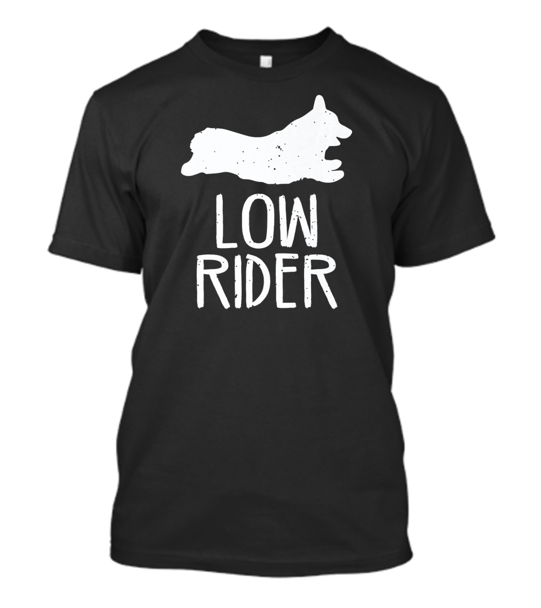 Low Rider Corgi Silhouette Jumper Running Stencil T-Shirt