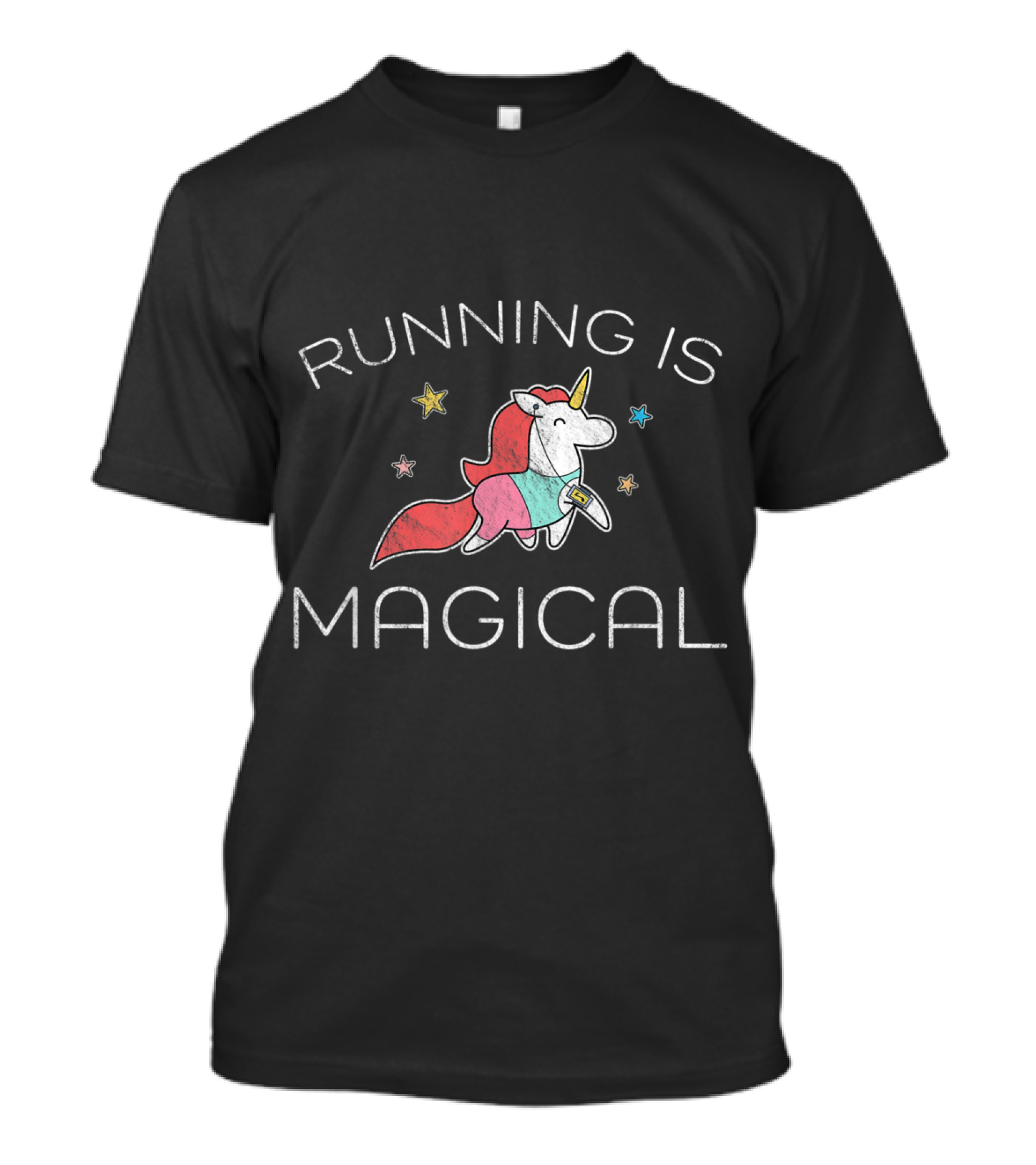 Running Is Magical Funny Marathon Runner Cute Unicorn T-Shirt