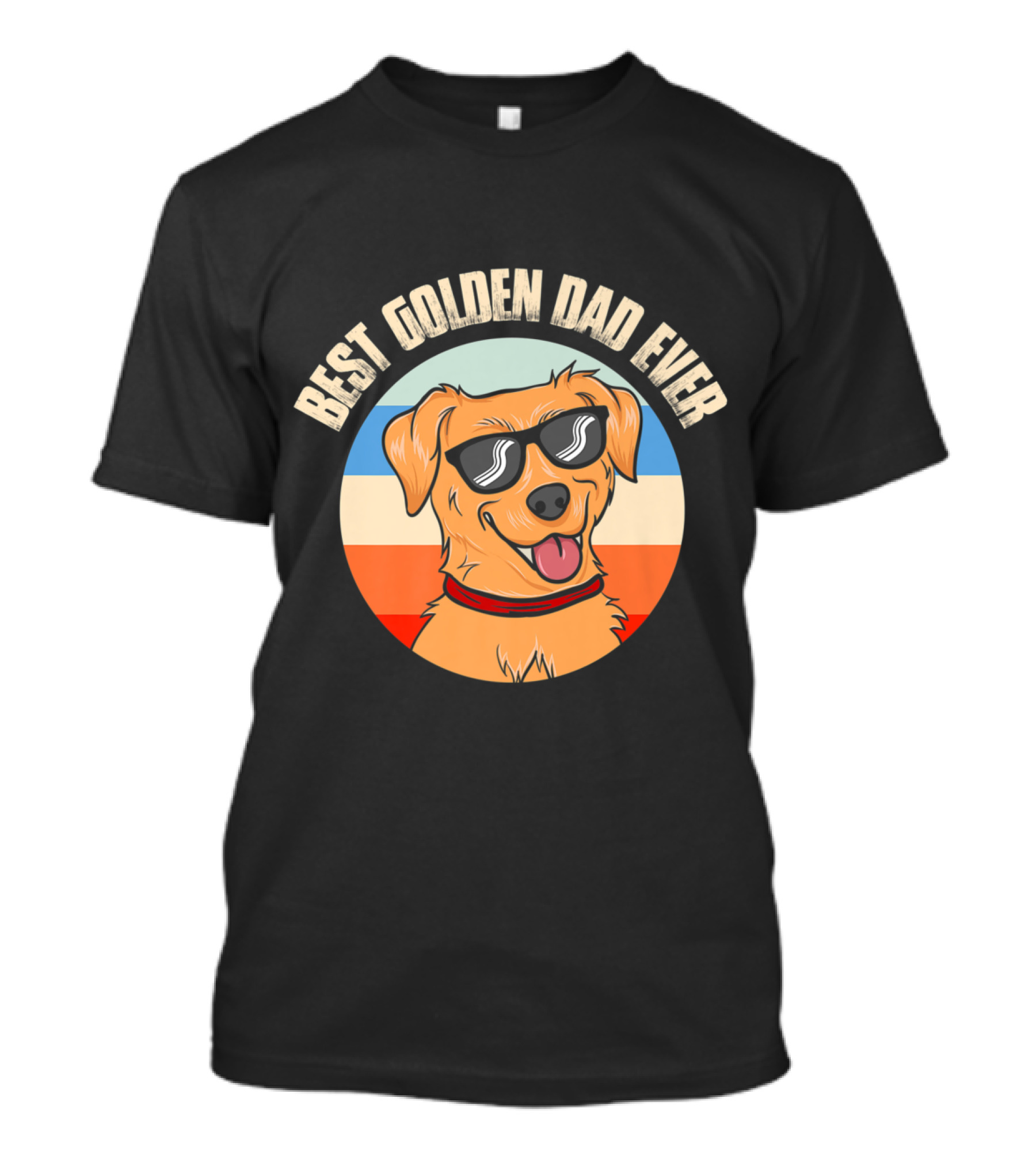 Best Golden Retriever Dad Ever Sunglasses Retro Vintage T-Shirt