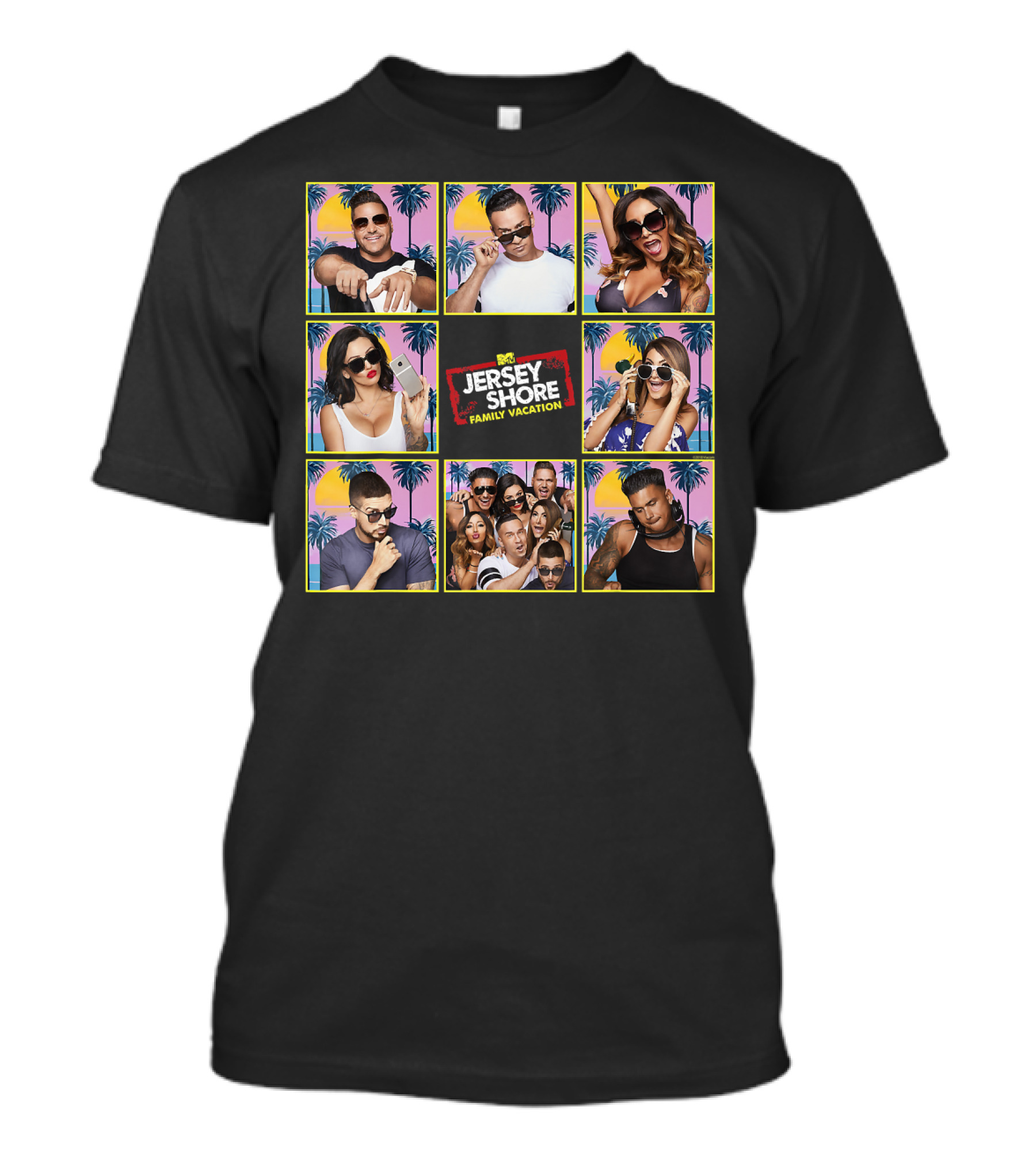 MTV Jersey Shore Family Vacation Cast Collage Tropical T-Shirt