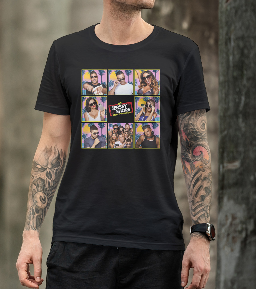 MTV Jersey Shore Family Vacation Cast Collage Tropical T-Shirt