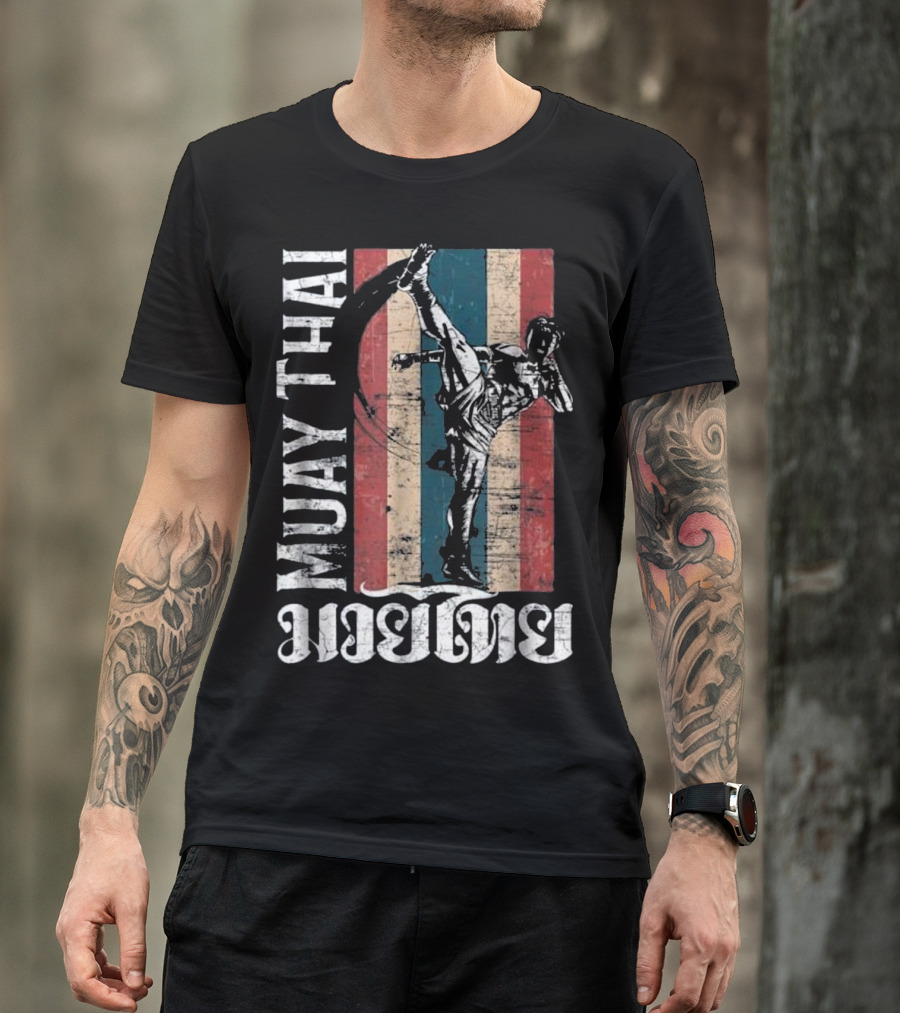 Muay Thai Thailand Flag Kickboxing Fighter T-Shirt