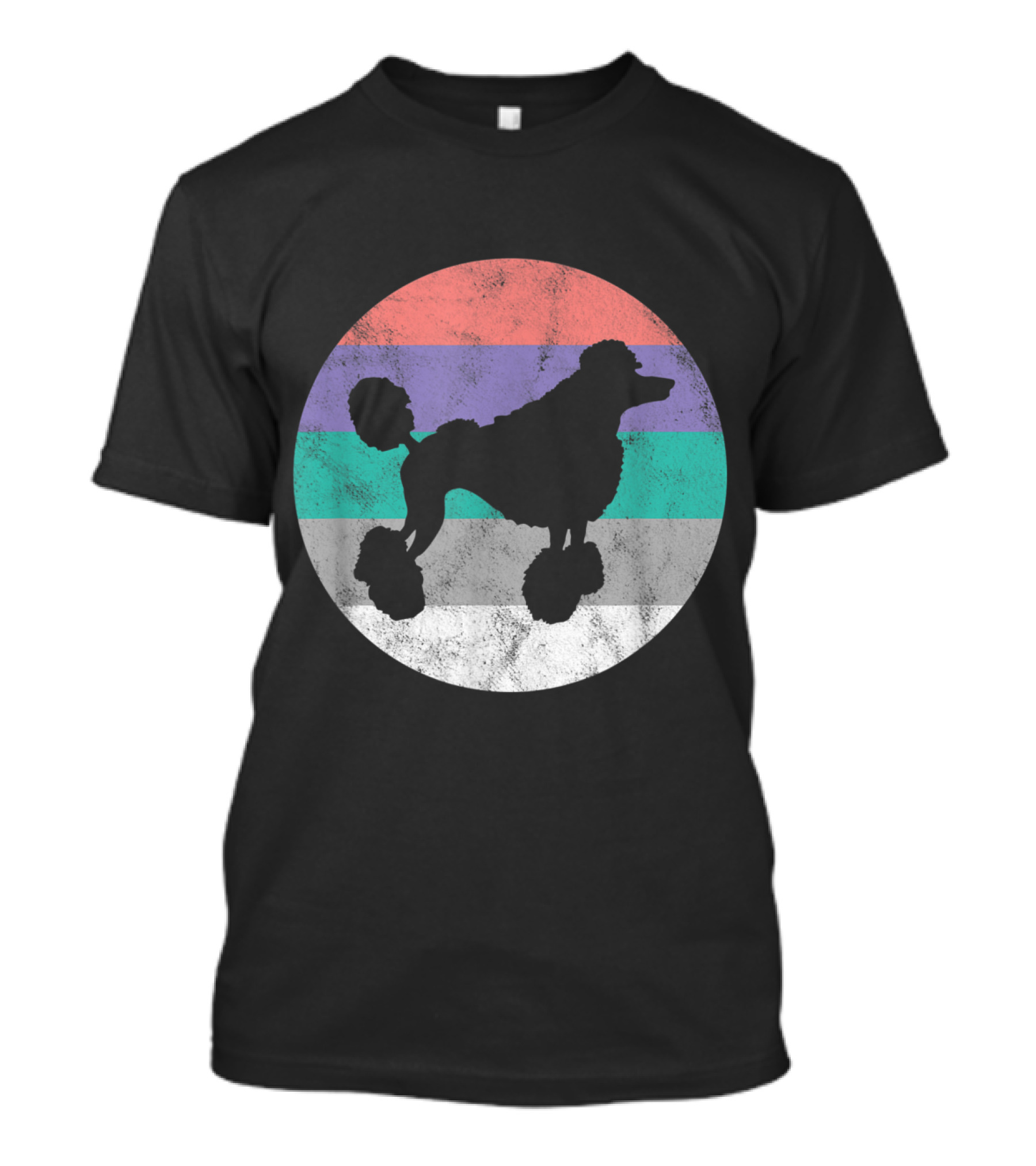 Poodle Owner Retro Pride Stripes Circle T-Shirt