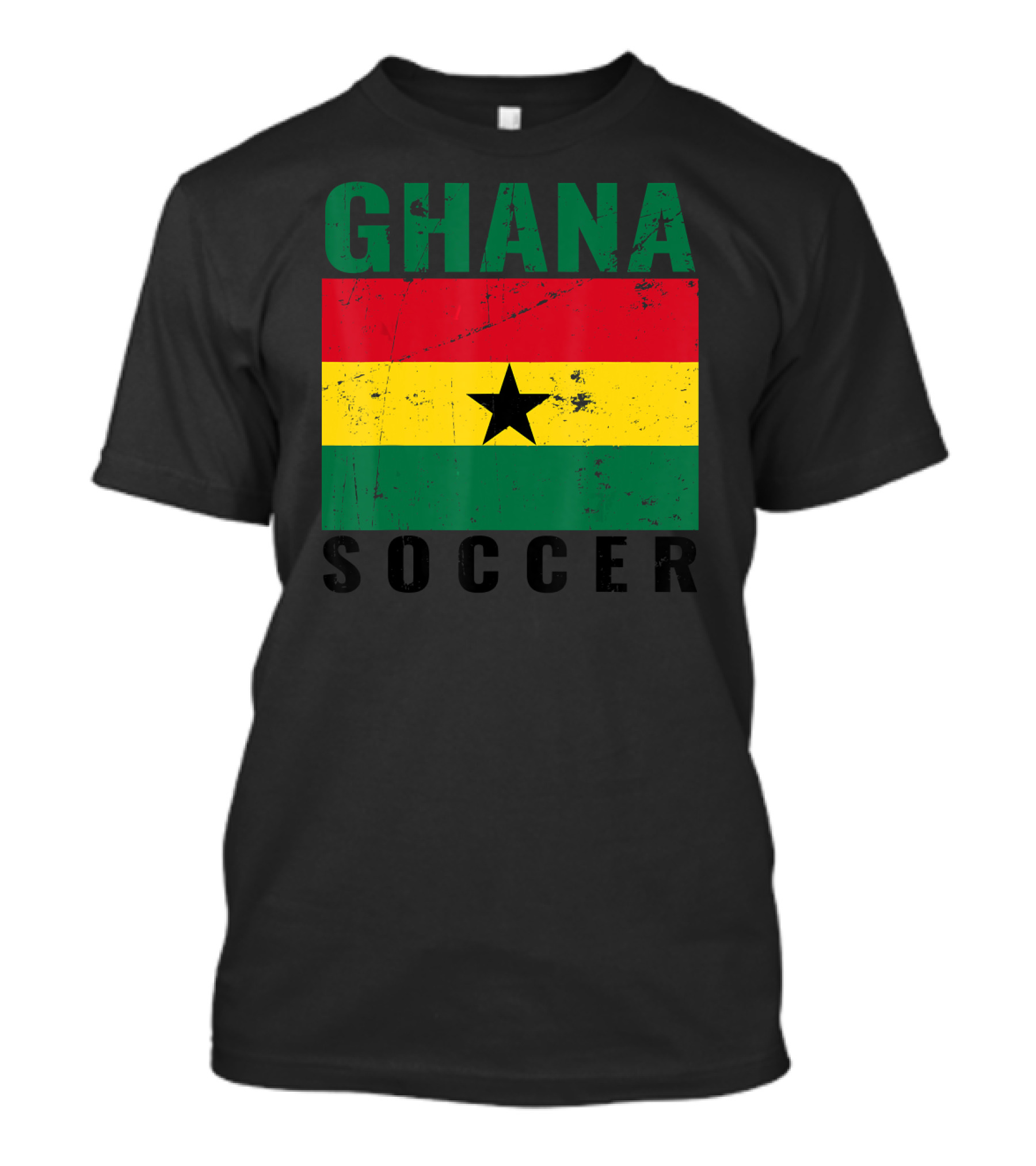 Ghana Soccer Distressed Ghanaian Flag T-Shirt