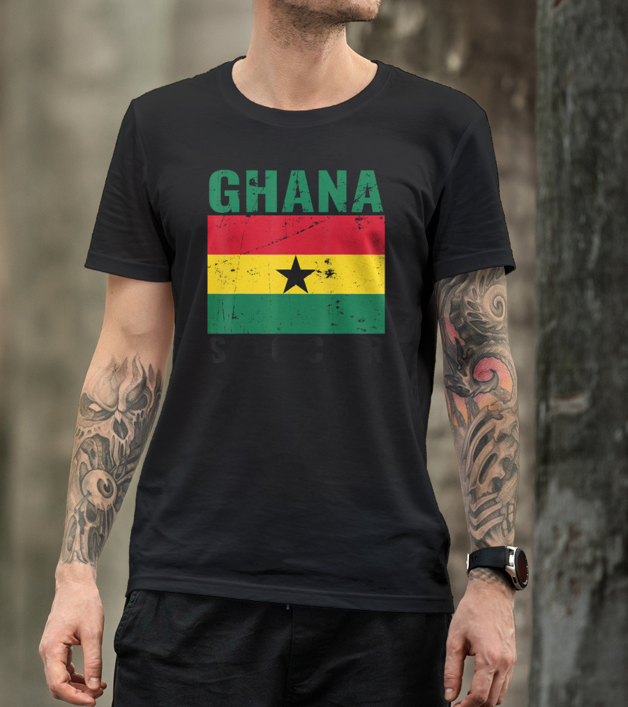 Ghana Soccer Distressed Ghanaian Flag T-Shirt