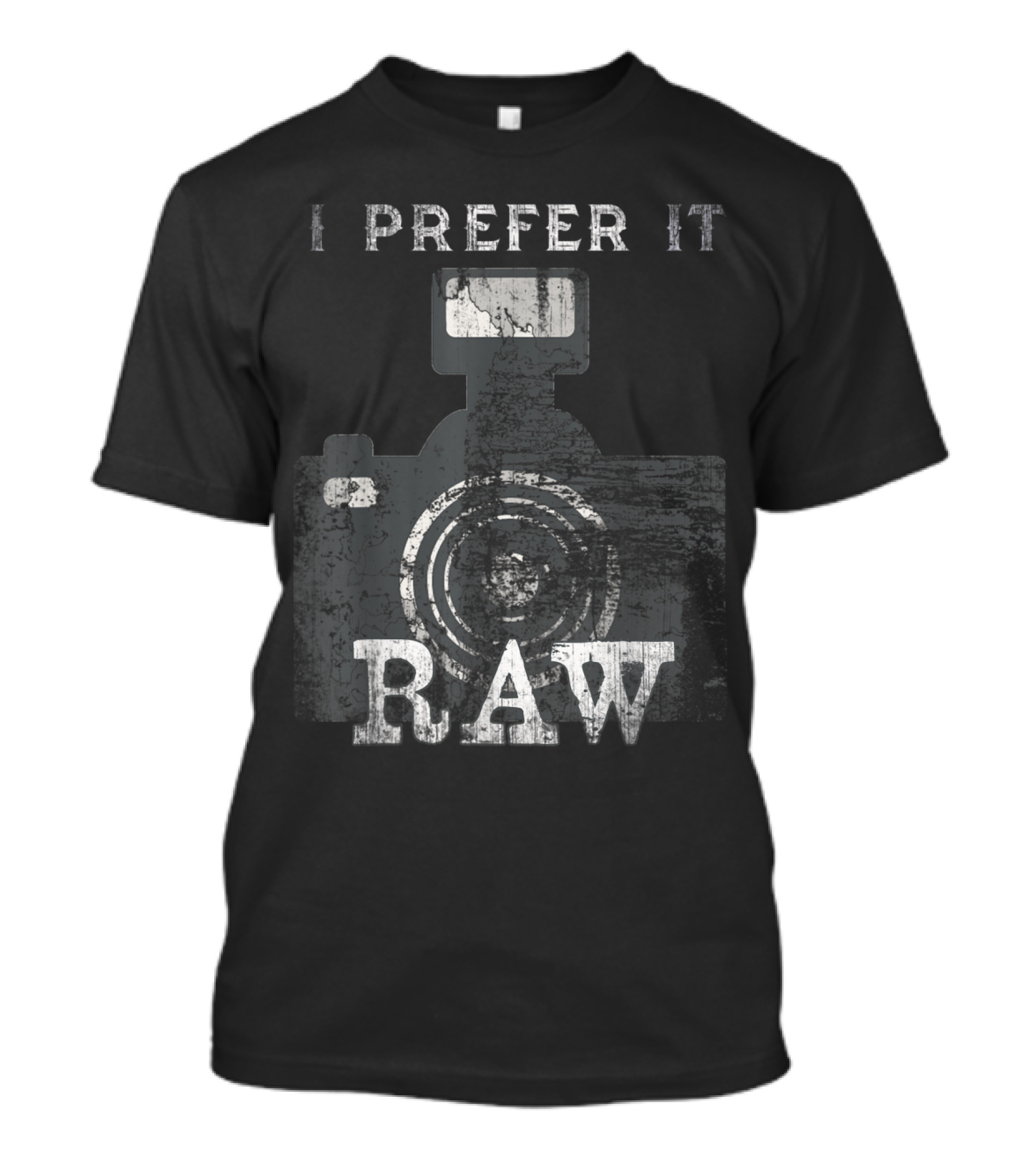 I Prefer It Raw Vintage Photographer Editing Team T-Shirt