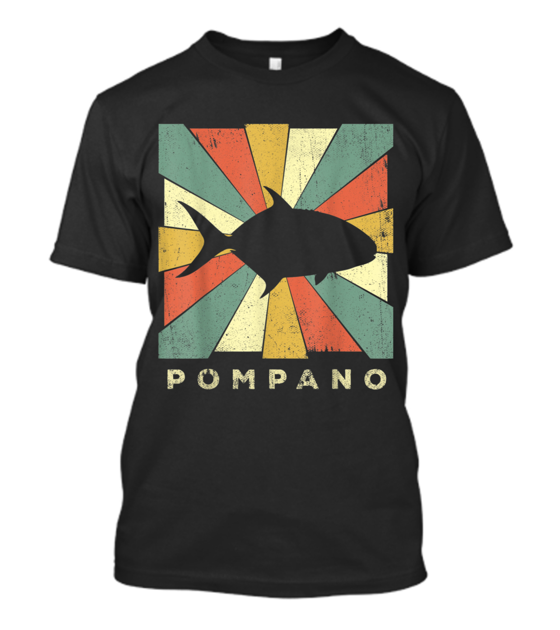 Pompano Fish Vintage Sunburst T-Shirt