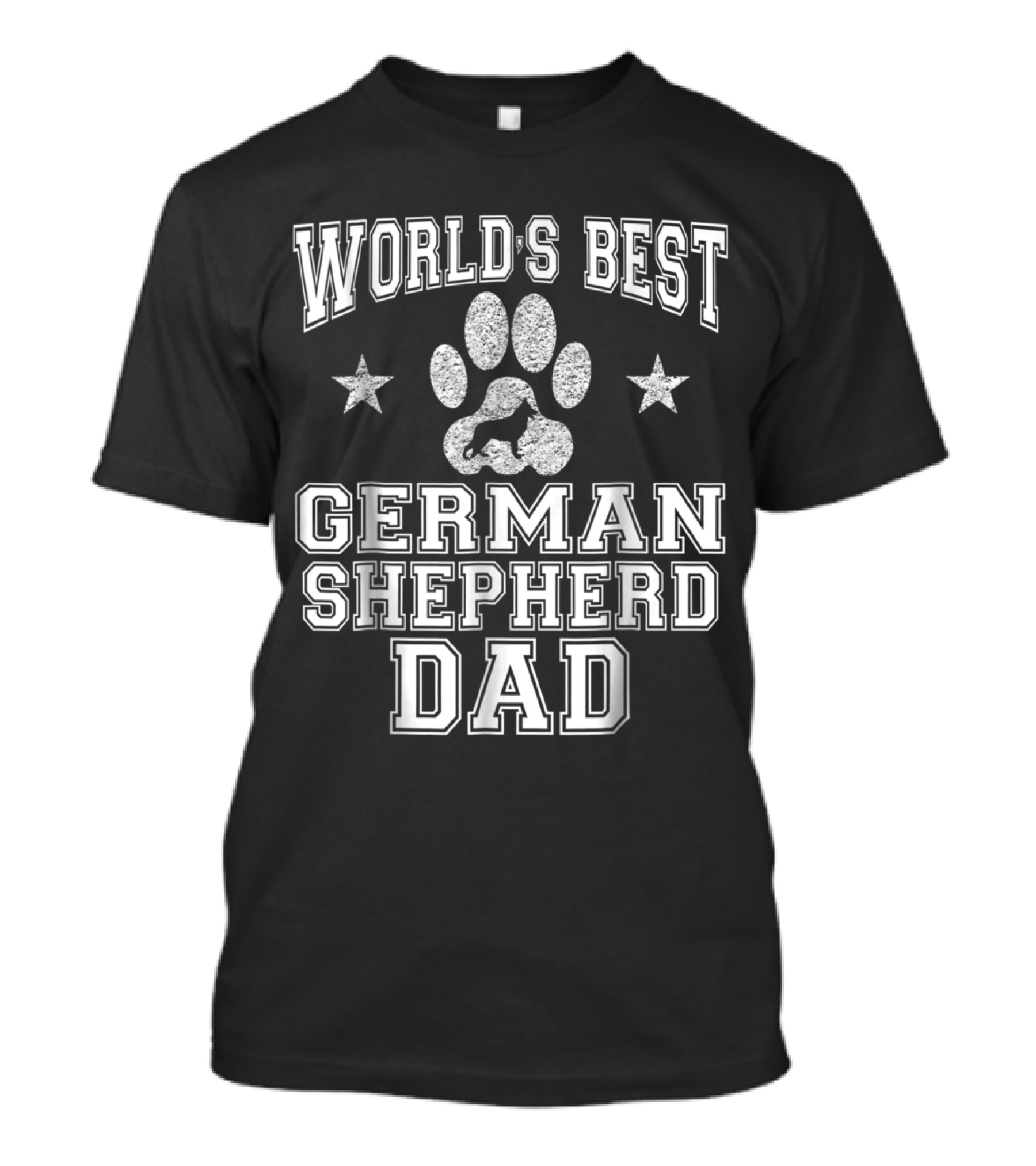 World's Best German Shepherd Dad Paw Print Stars T-Shirt