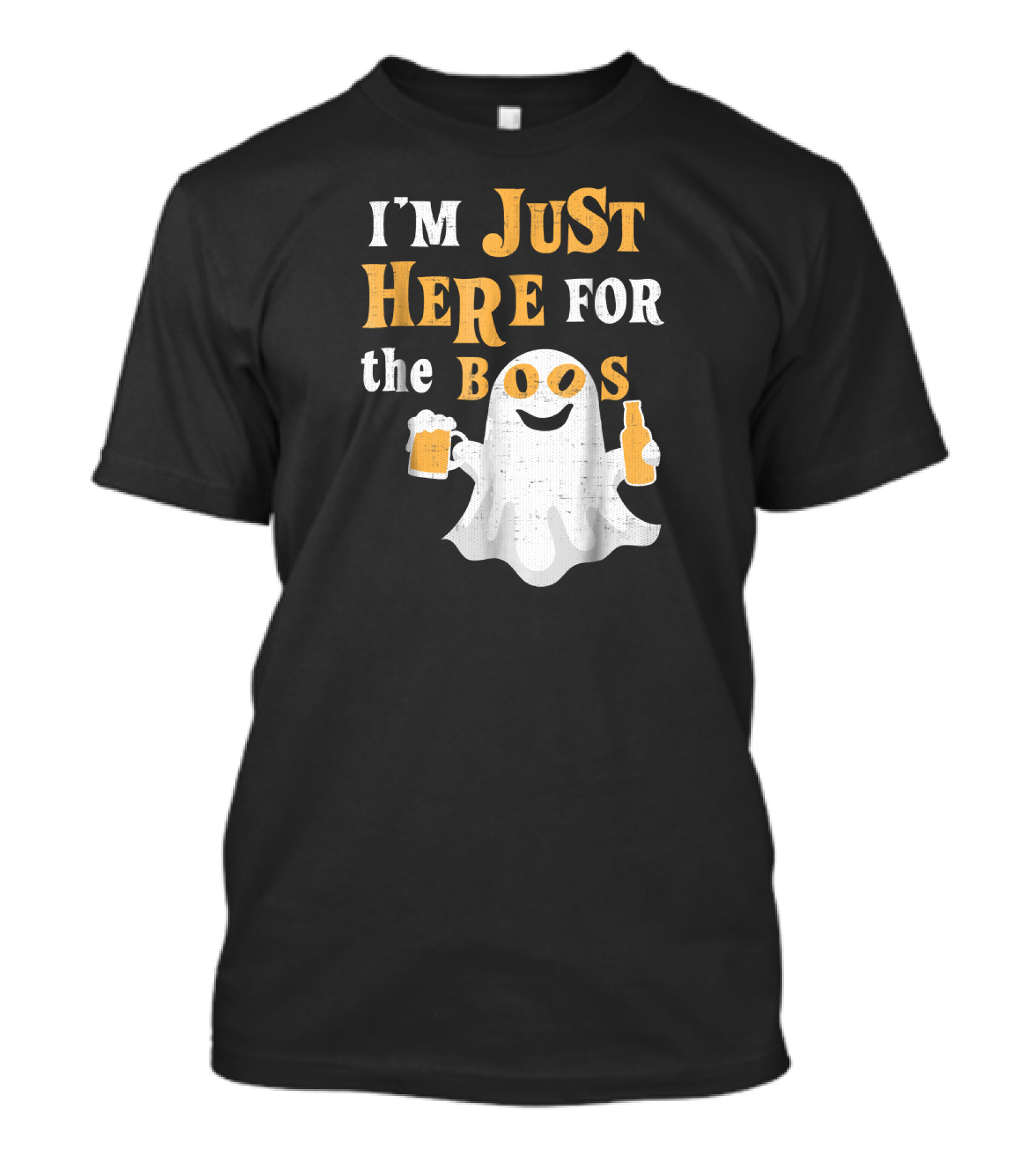I'm Just Here For The Boos Ghost With Beer Bottles T-Shirt