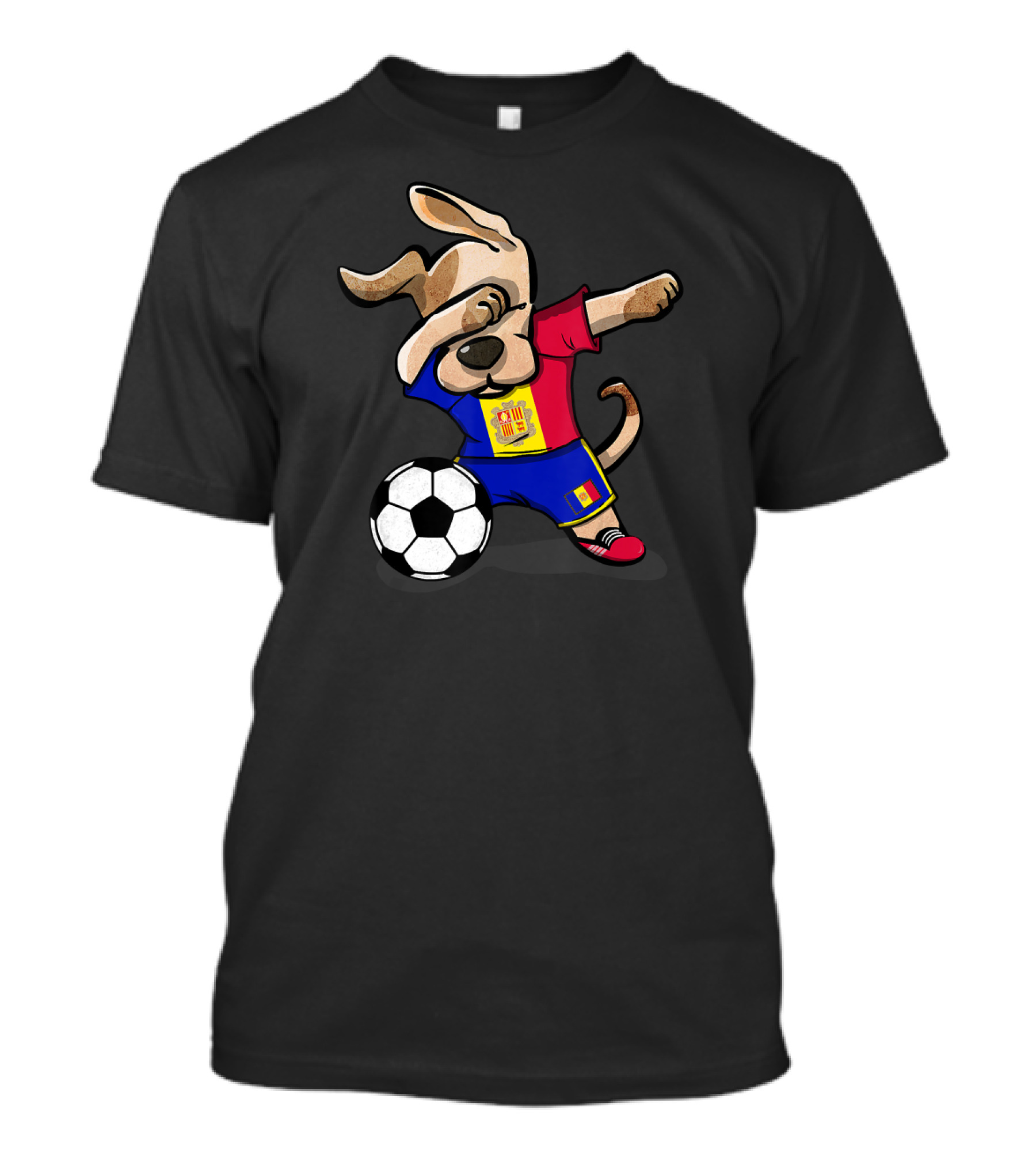 Dog Dabbing Andorra Soccer Jersey Football Andorran Ball T-Shirt