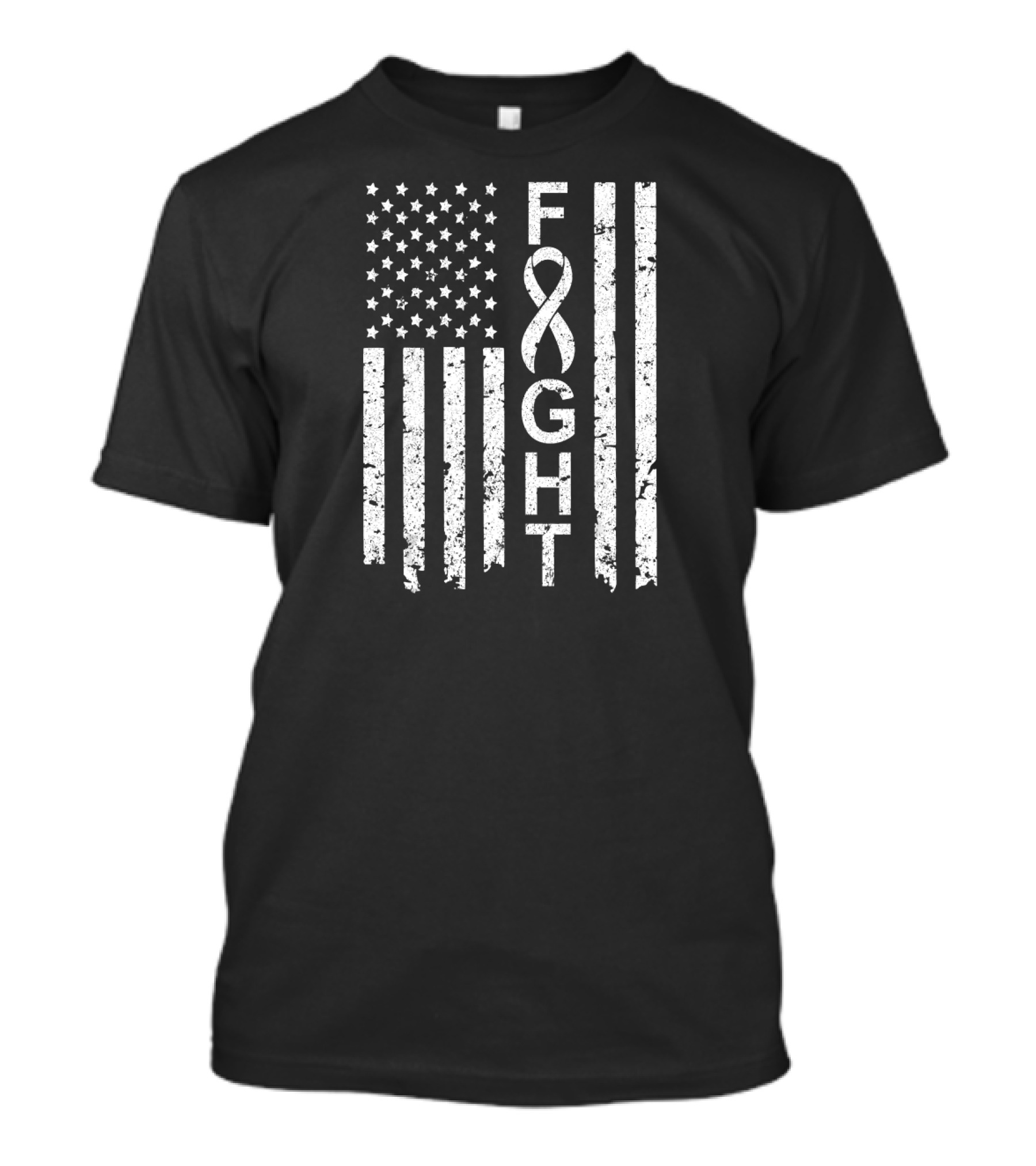American Flag Fight Lung Cancer Awareness T-Shirt