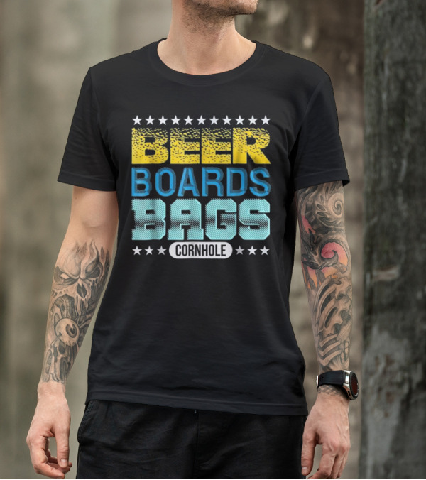 Beer Boards Bags Cornhole Stars T-Shirt